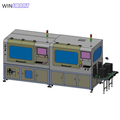 Dual Table Dual Spindle Inline PCB Depaneling Router with Tray Destacker and Stacker