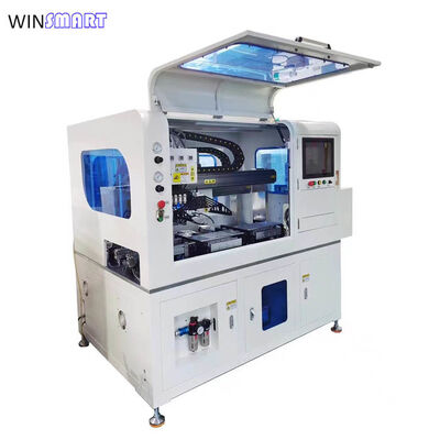 Dual Table Dual Spindle Inline PCB Depaneling Router with Tray Destacker and Stacker